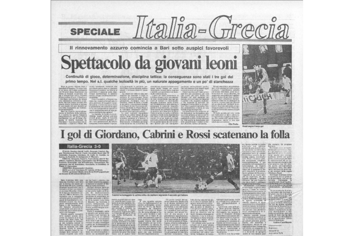 Gazzetta Dello Sport 6 Octobre 1983 Italie-Grèce 3-0 Cabrini